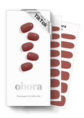 ohora semi-cured gel nail strips n brick box demonstrates a complete kit for home manicure.