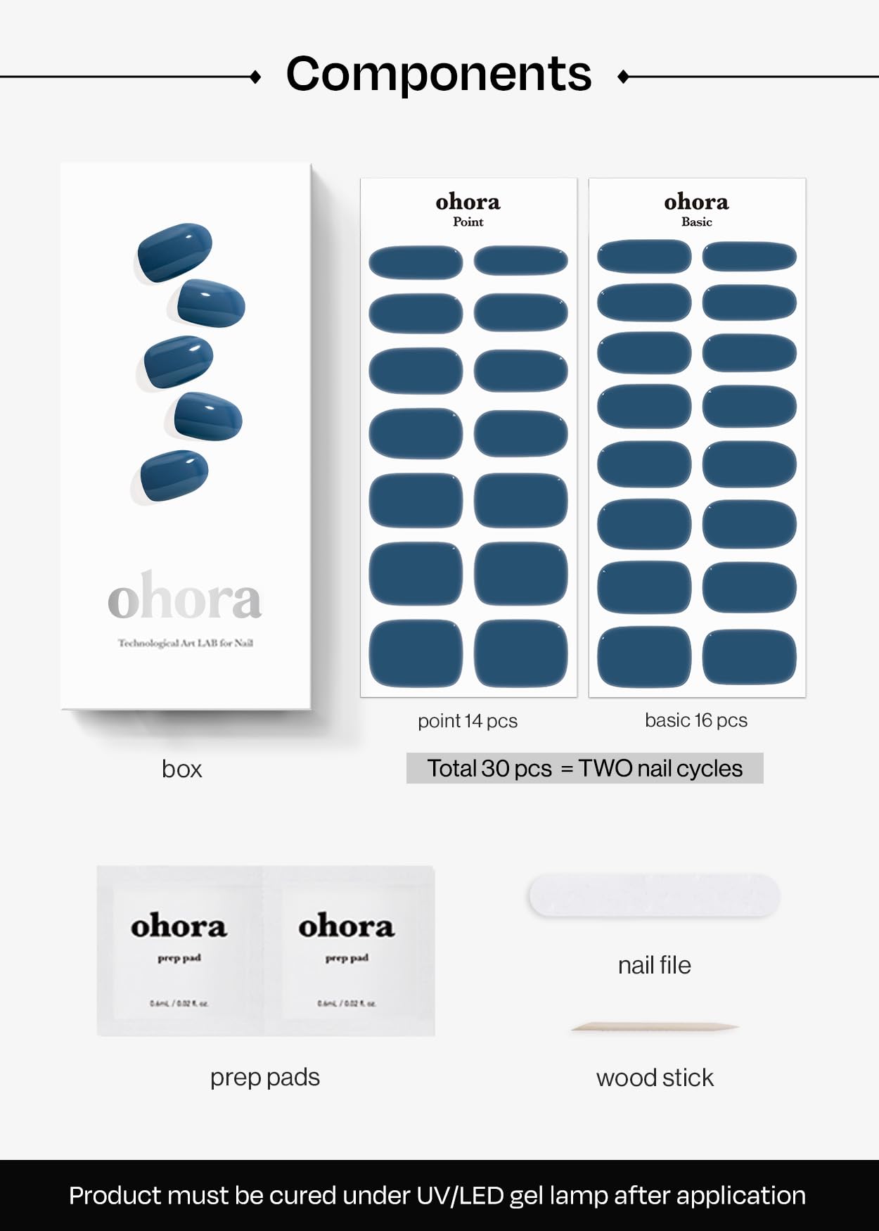 ohora semi cured gel nail strips n cream indigo wooden stick aids precise edge pressing.