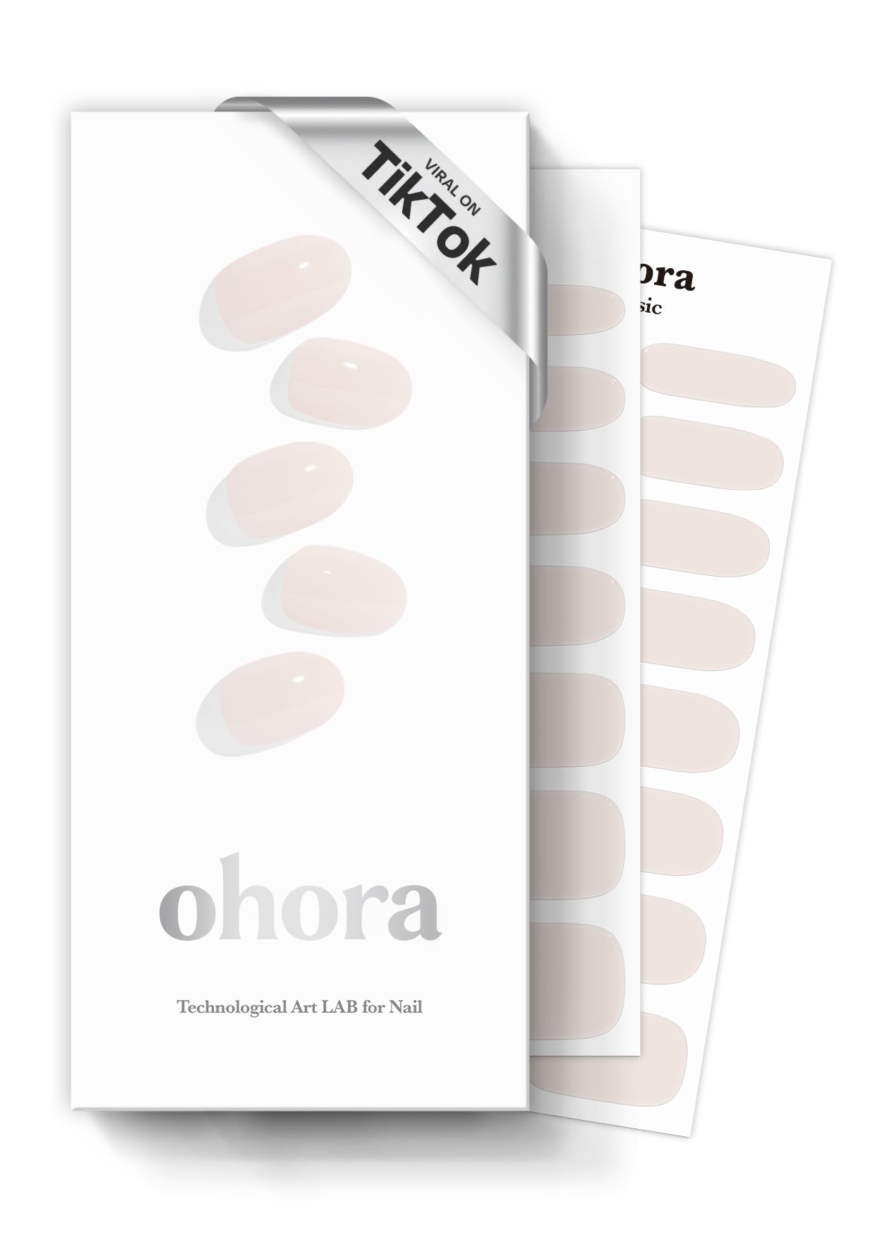 ohora semi cured gel nail strips n cream light box set for salon-quality nails at home