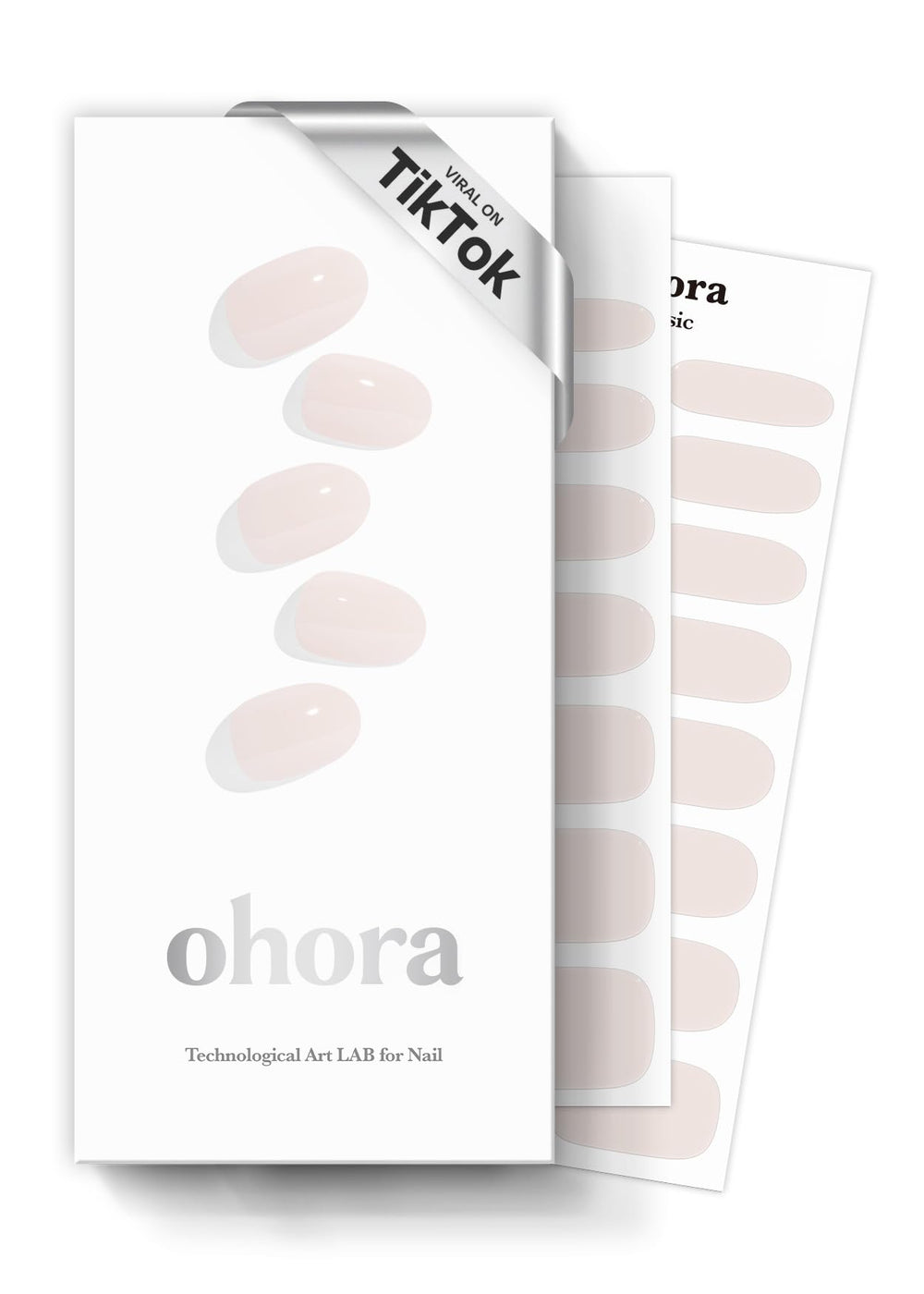 ohora semi cured gel nail strips n cream light box set for salon-quality nails at home