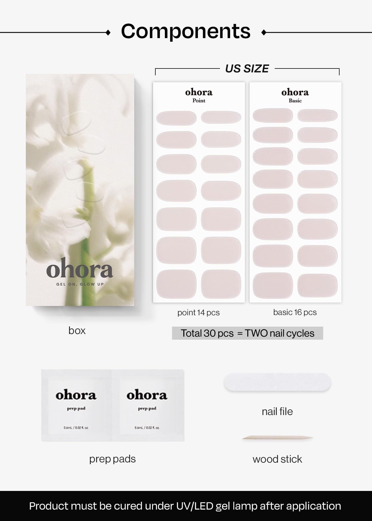 ohora Semi Cured Gel Nail Strips N Glazed Glow removal shows easy peel-off cleanup