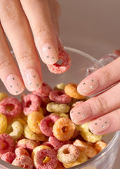 ohora Semi Cured Gel Nail Strips N Milky Star swatches show diverse finishes for personalized style.