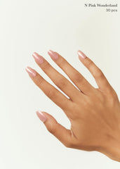 ohora Semi Cured Gel Nail Strips application step demonstrates simple, mess-free home manicure.