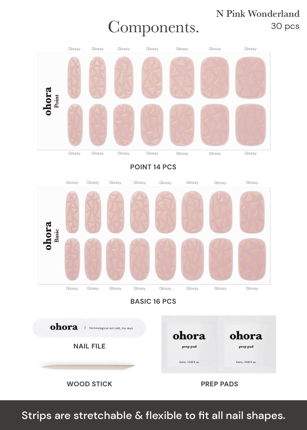 ohora Gel Nail Strips finish look shows glossy salon-like shine.