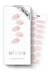 Ohora Semi Cured Gel Nail Strips N Romantic French Pink kit for salon-style nails at home.