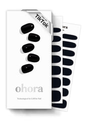 ohora semi cured gel nail strips N Onyx pack close-up shows a color for salon-quality nails at home.