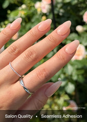Ohora Gel Nail Strips under lamp reveal long-lasting wear up to two weeks.