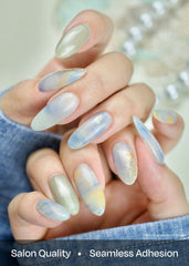ohora Semi Cured Gel Nail Strips under lamp illustrating curing versatility