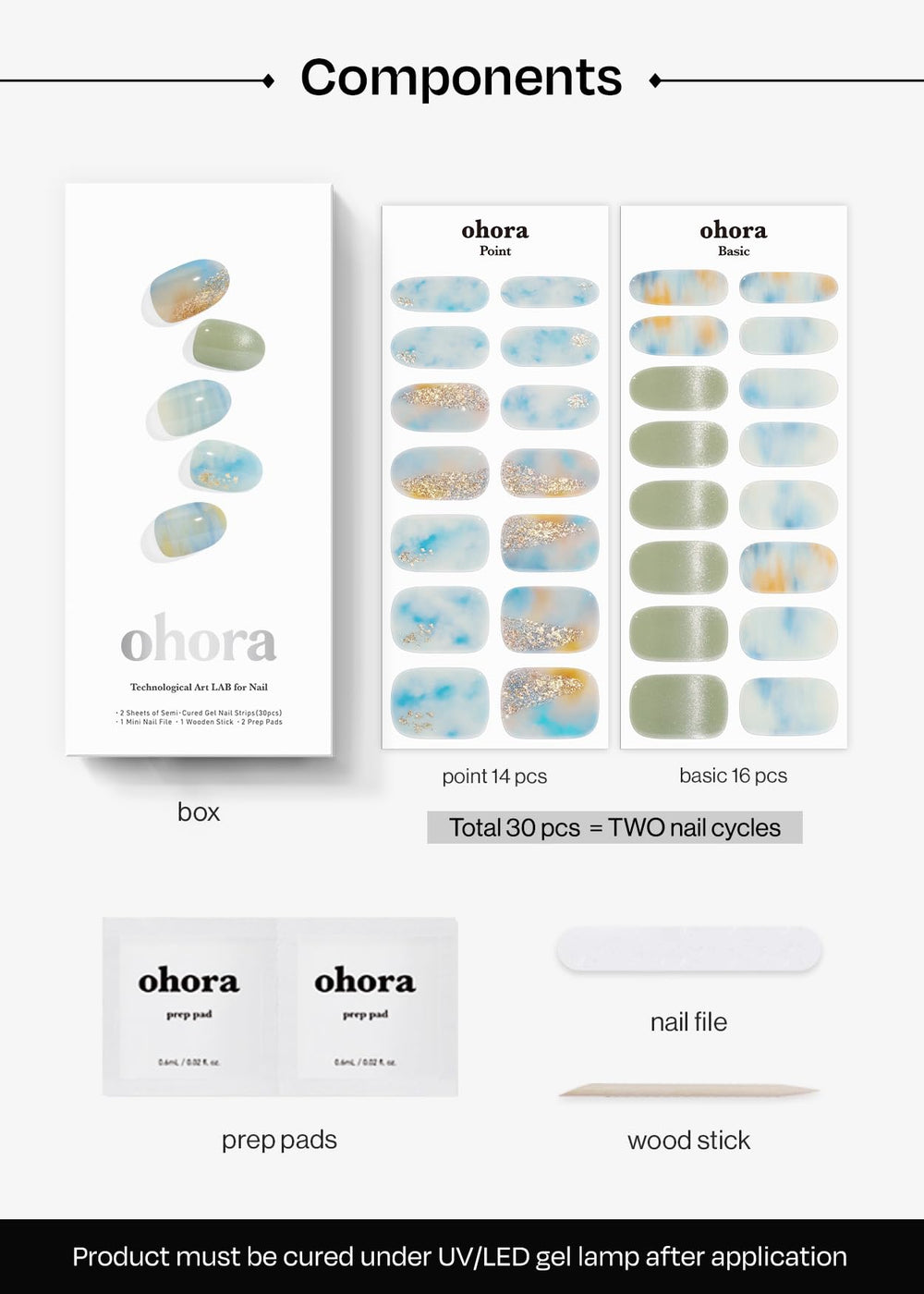 ohora Semi Cured Gel Nail Strips vegan-friendly label highlights cruelty-free materials