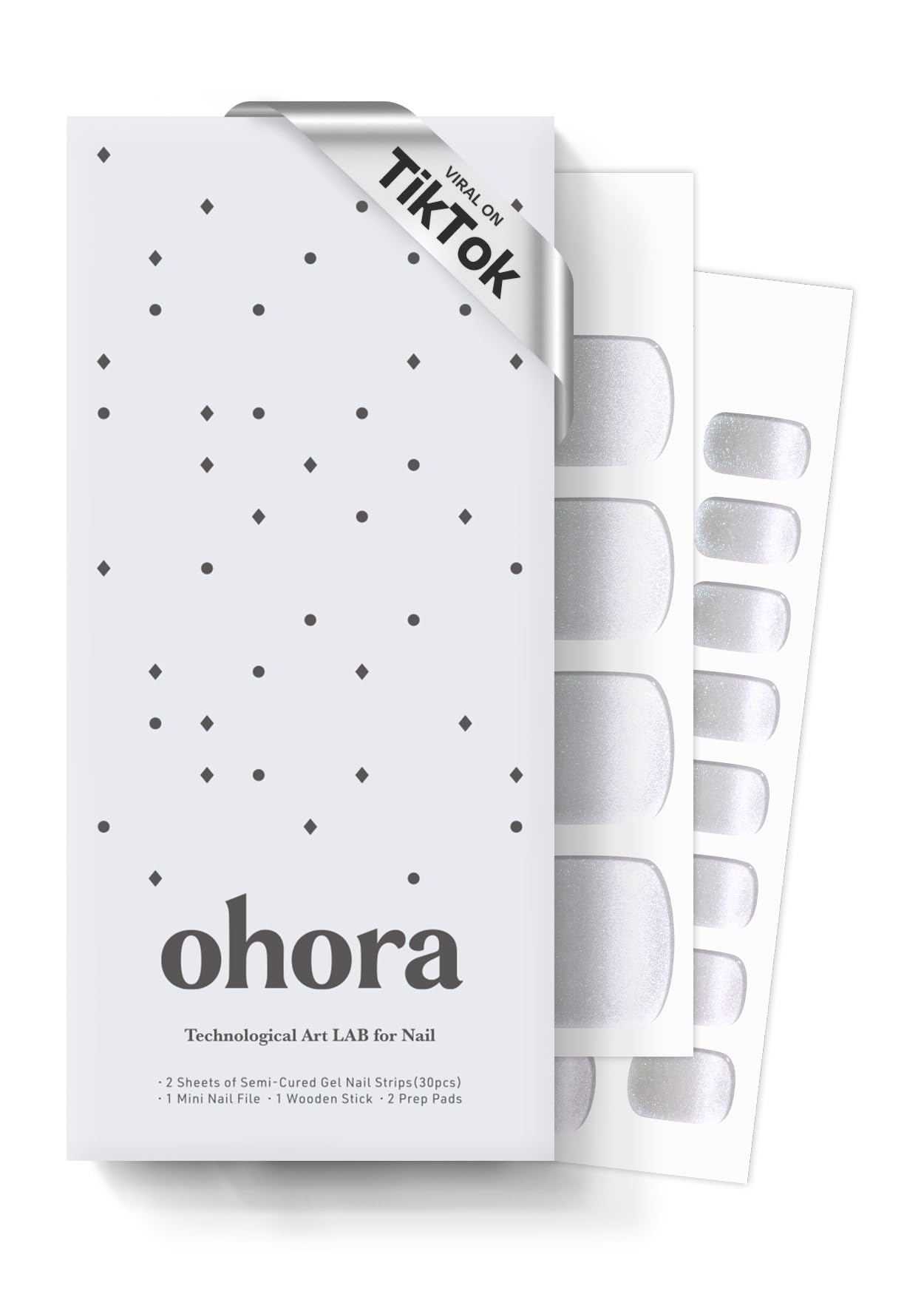 ohora-semi-cured-gel-pedi-strips-box highlights salon-quality at-home manicure