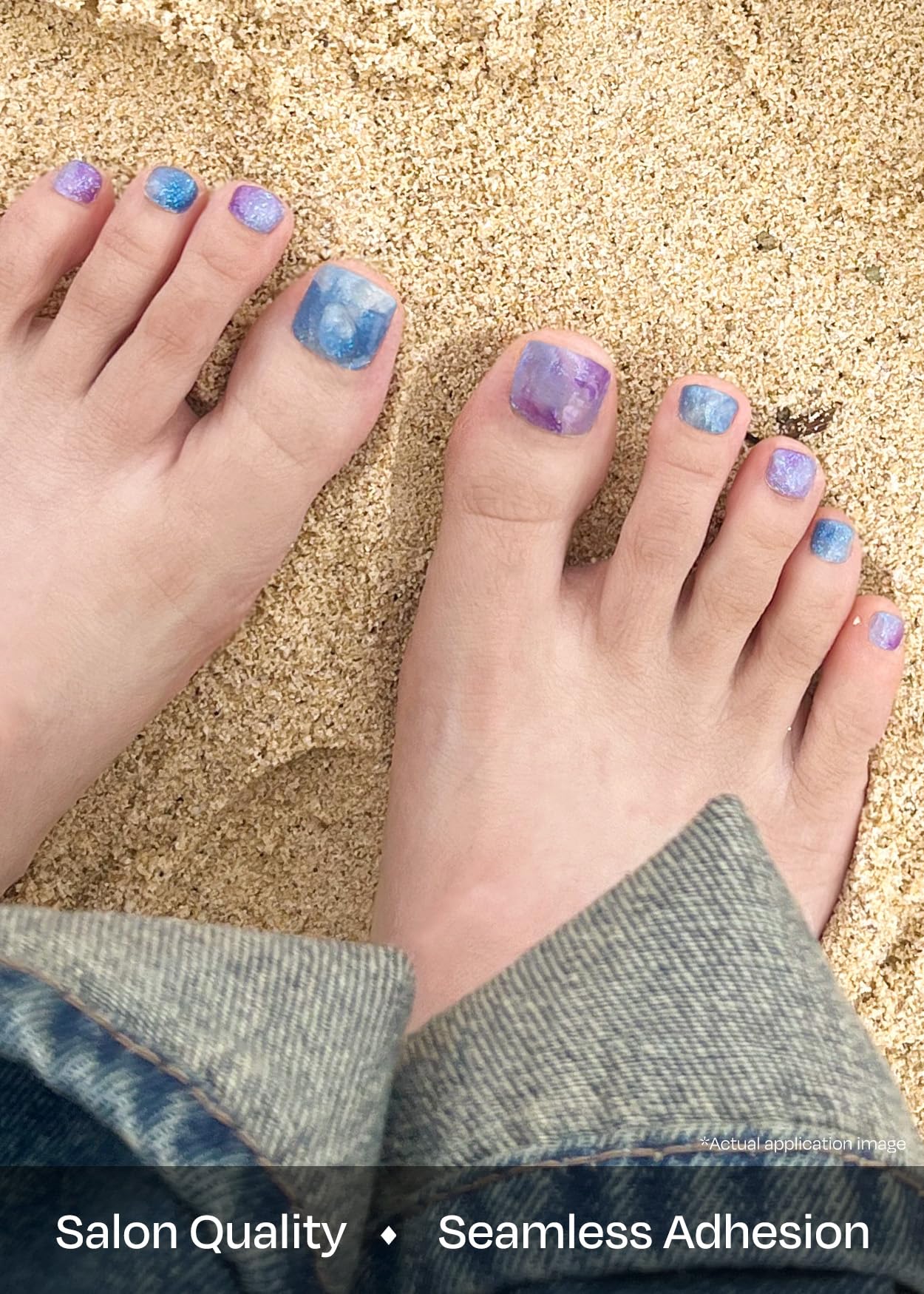 ohora Semi Cured Gel Pedi Strips P Ajisai Drop on toenail for easy everyday wear