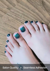 ohora semi cured gel pedi strips p cressida green glitter cured under uv lamp for fast shine