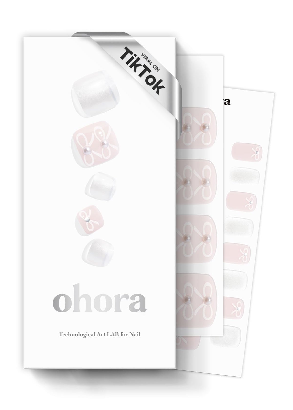ohora Semi Cured Gel Pedi Strips P Lily White finish for salon look