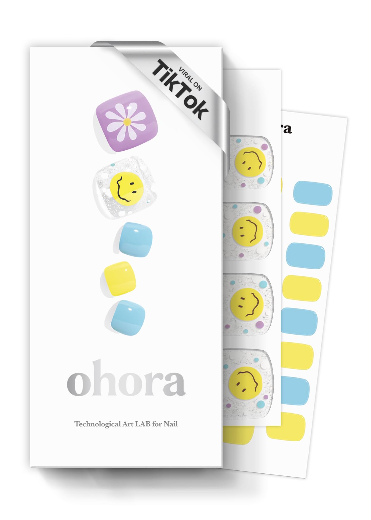 ohora Semi Cured Gel Pedi Strips P Witty full set delivers at-home salon-quality nails.