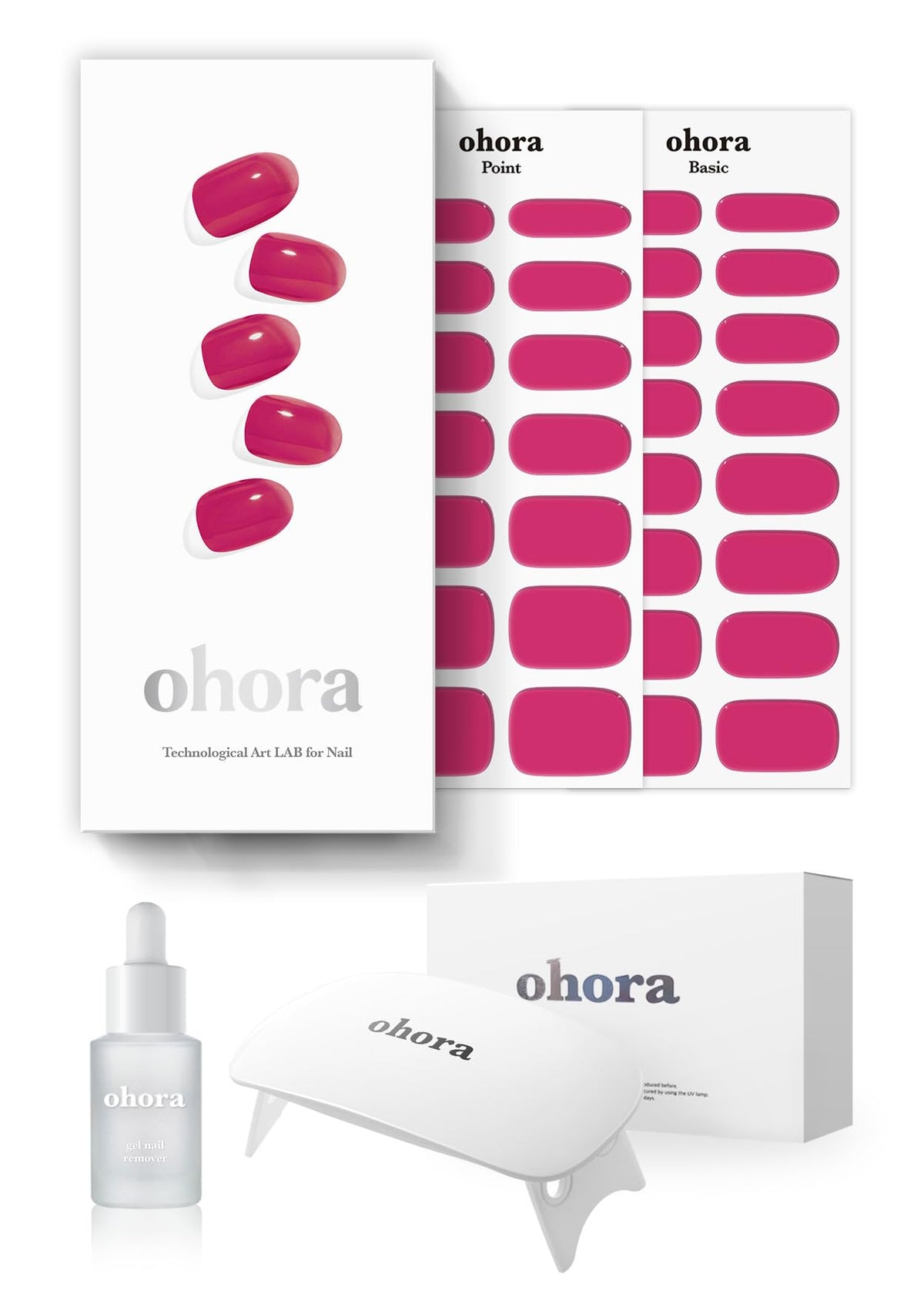 ohora semi-cured nail strips full set shown for at-home salon-quality manicure