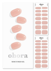 ohora Semi Cured Gel Nail Strips N Bare Apricot box shows 30 wraps for salon-ready nails.