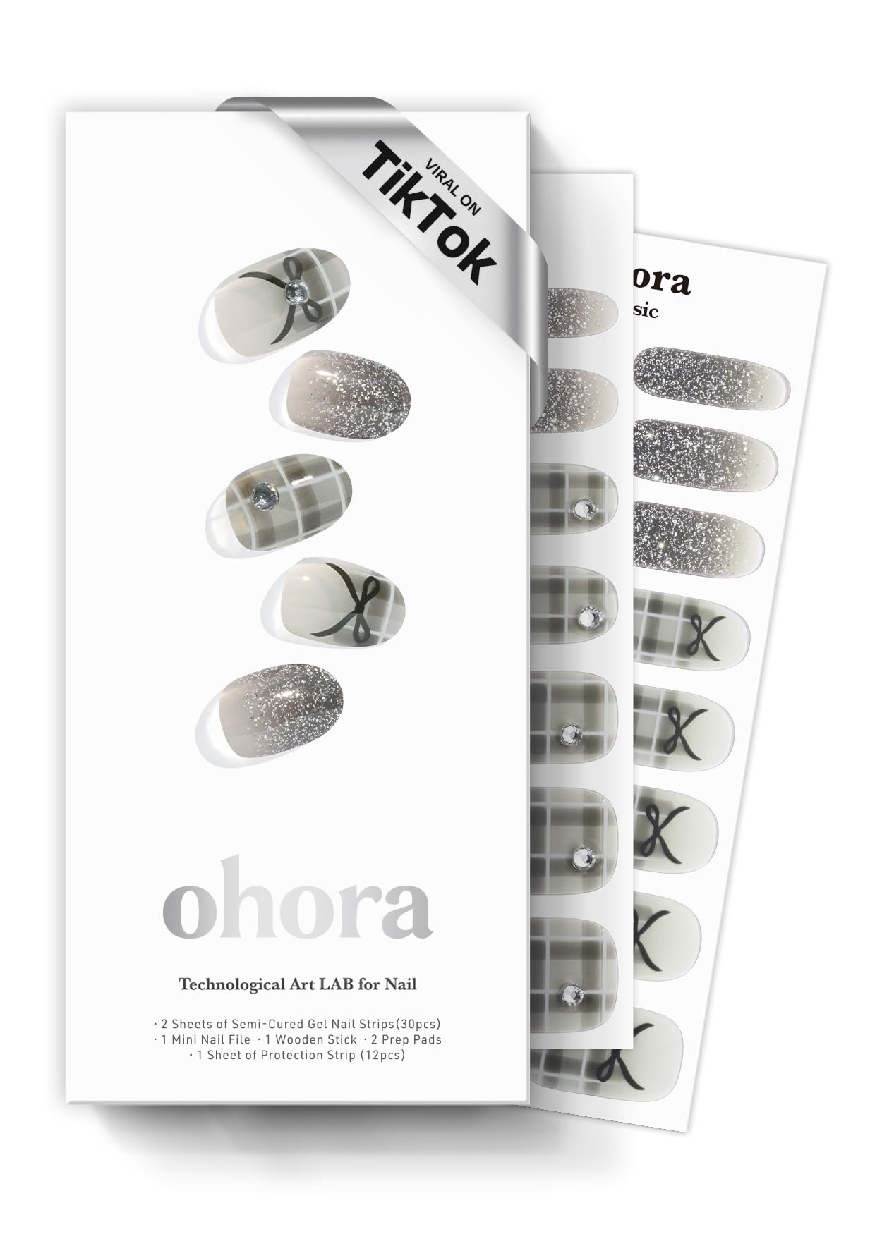 ohora semi cured gel nail strips kit for easy at-home manicure