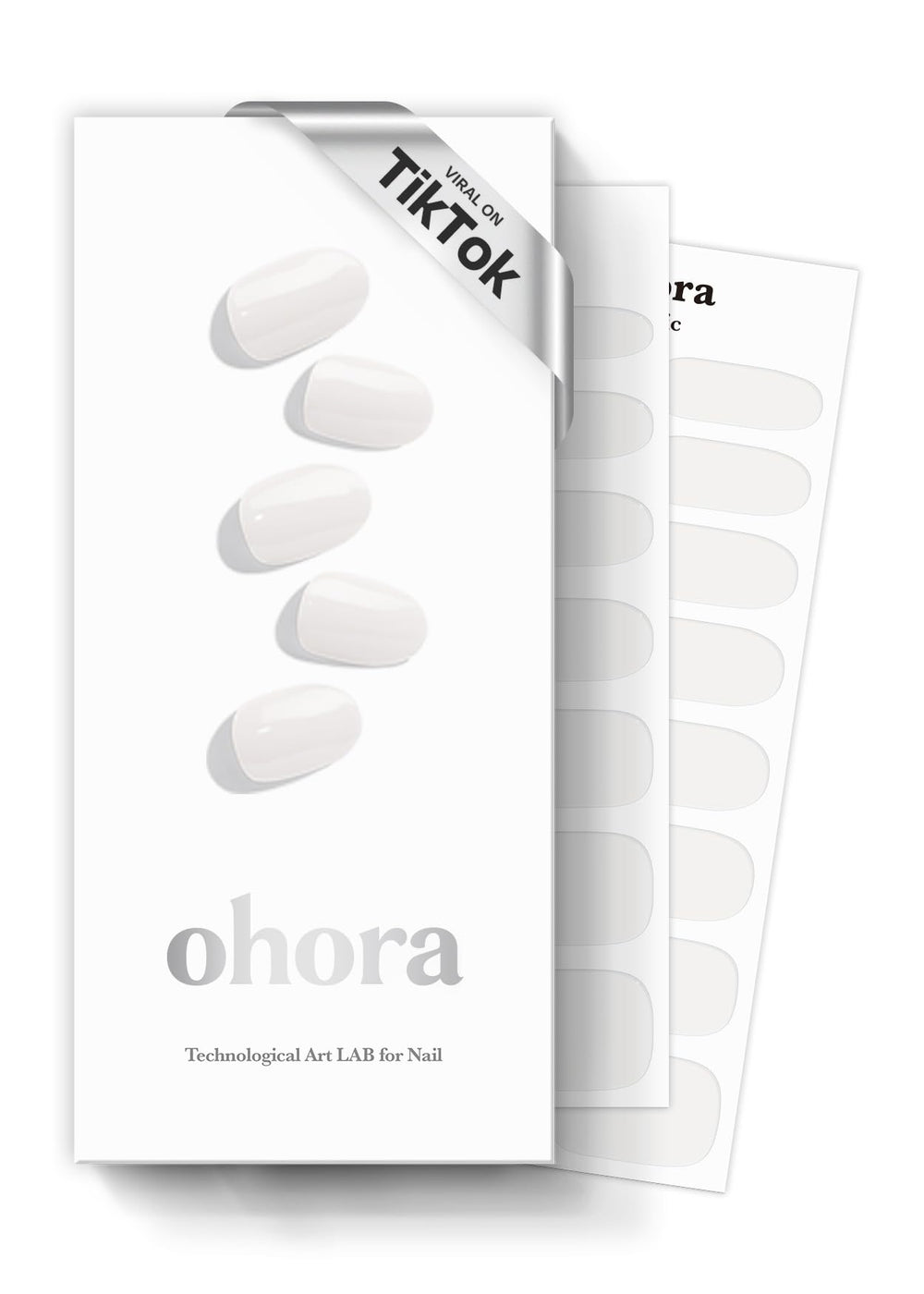 ohora Semi Cured Gel Nail Strips N Clean White box for quick at-home manicure.