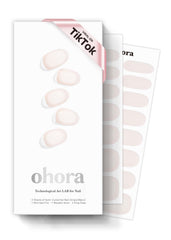 ohora semi cured nail strips Coconut Jelly box front offers easy at-home manicure.
