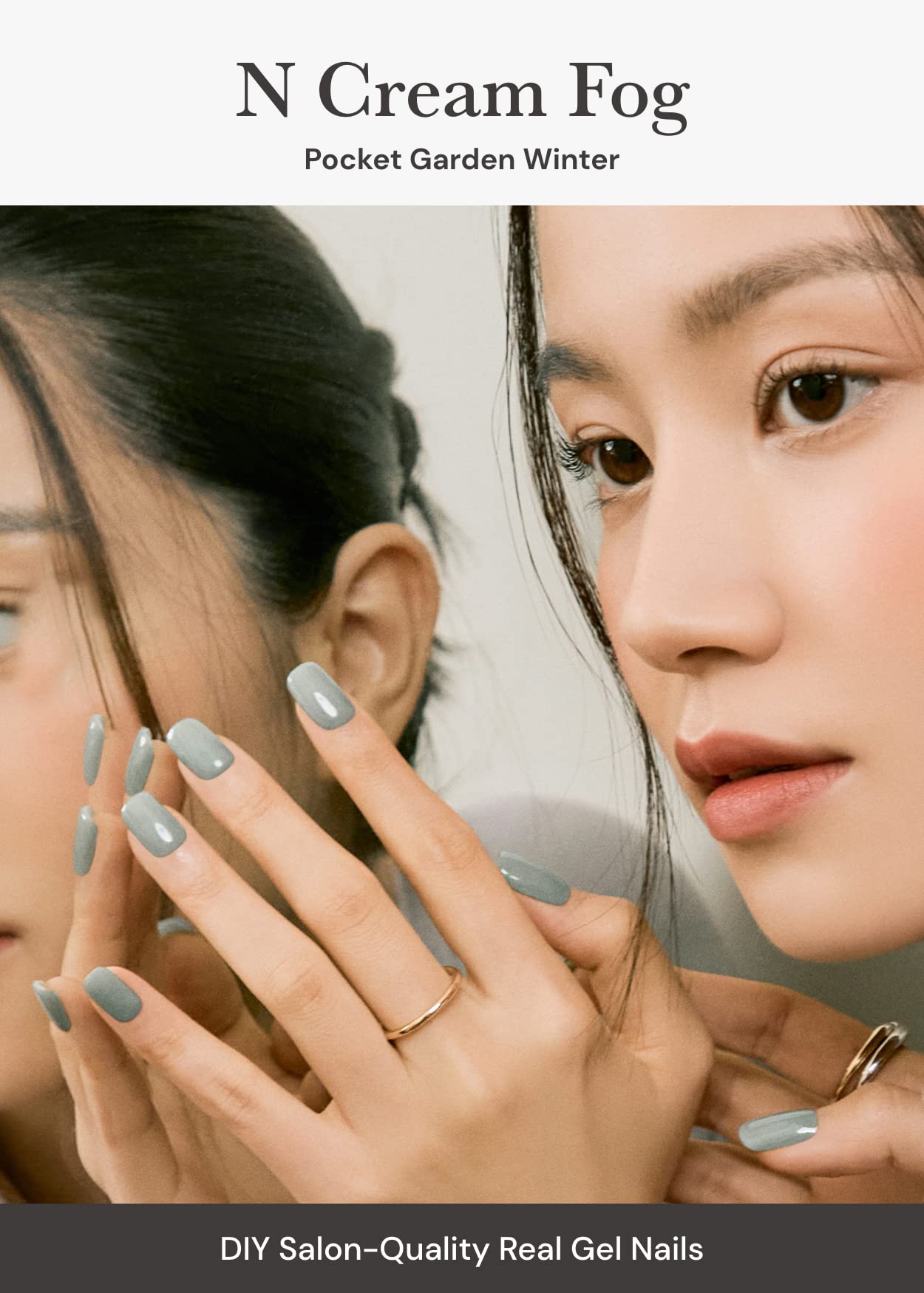 ohora semi cured gel nail strips n cream fog solid green application at home for quick salon-like nails