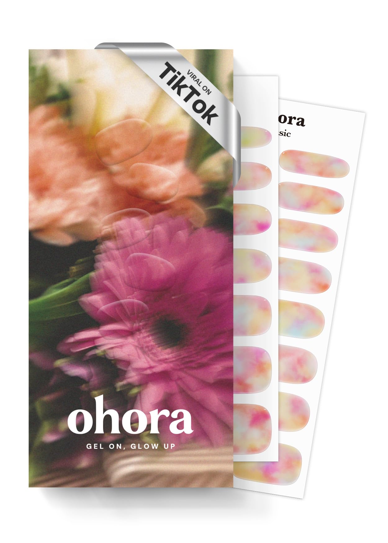 ohora semi-cured nail strips with rainbow ombre for vibrant long-lasting color