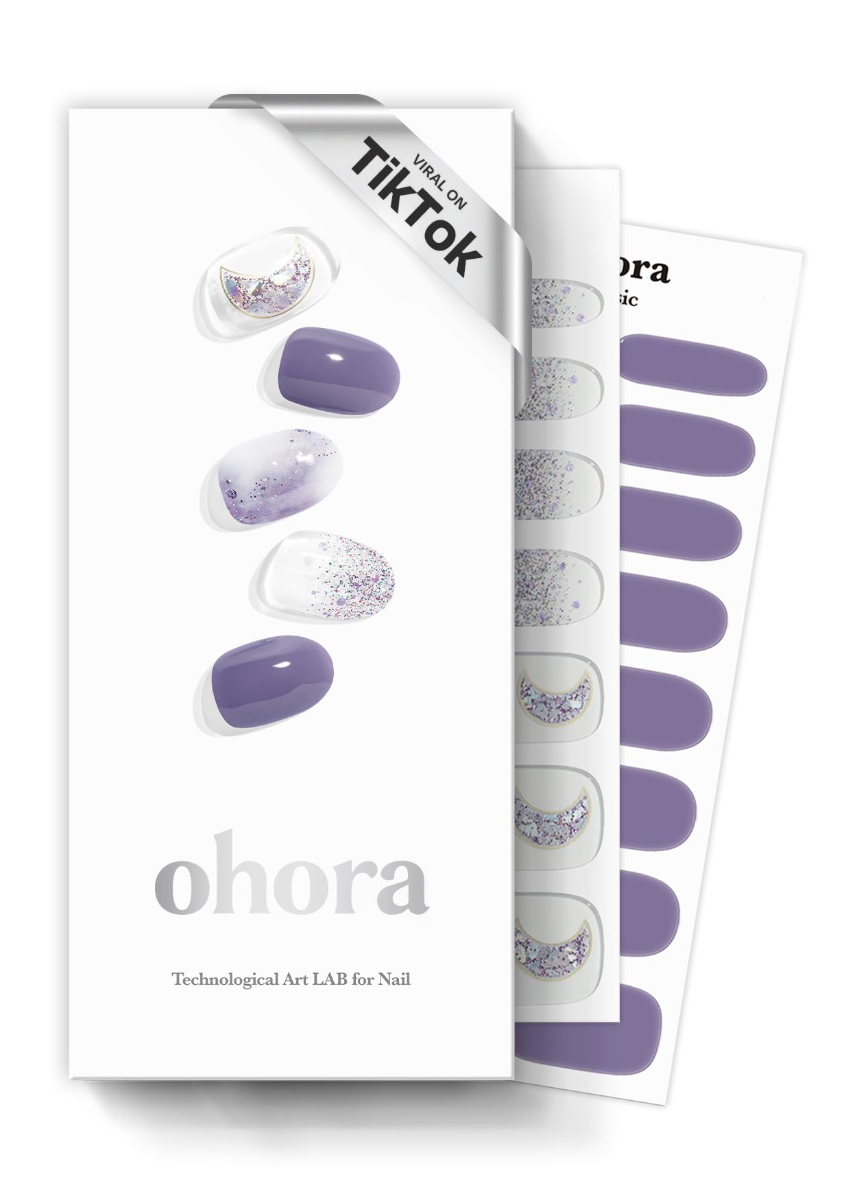 ohora semi cured nail strips n goblin moon box front – complete DIY kit for salon-ready nails