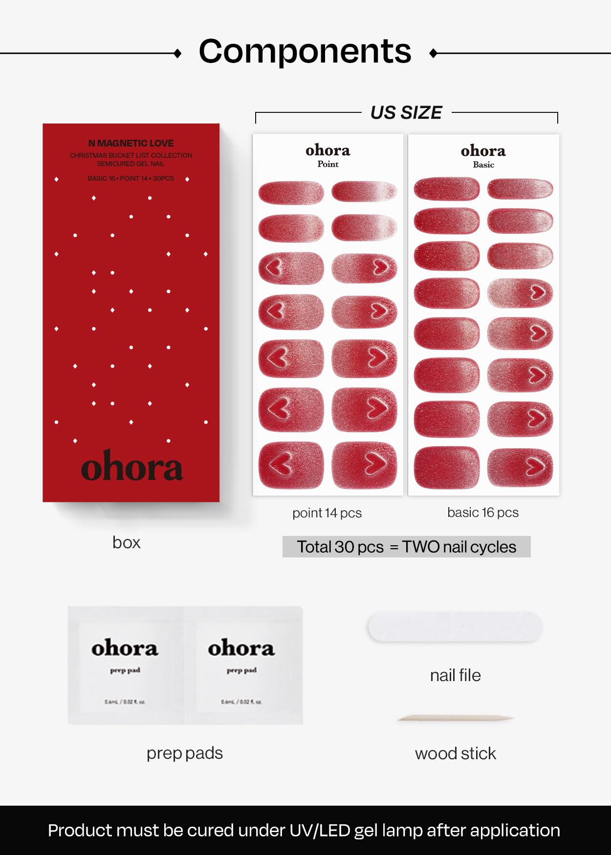 ohora Semi Cured Gel Nail Strips provide long-lasting wear with a waterproof top gel layer.
