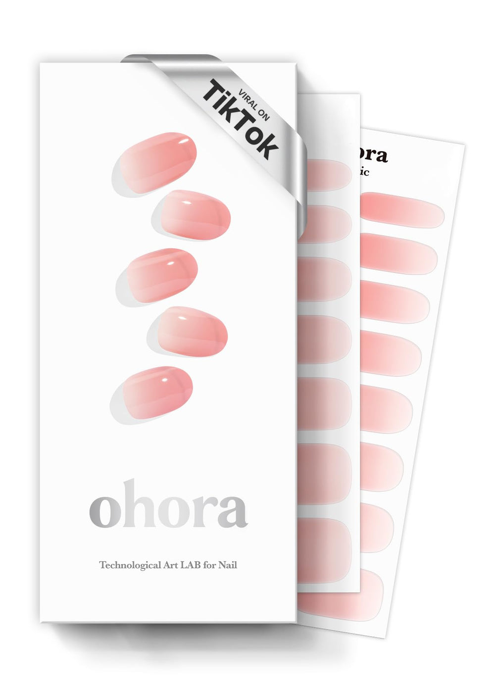 ohora semi cured nail strips peach latte swatches show pink jelly tones for nails