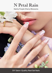 ohora semi-cured nail strips n petal rain application step demonstrates easy wrap placement