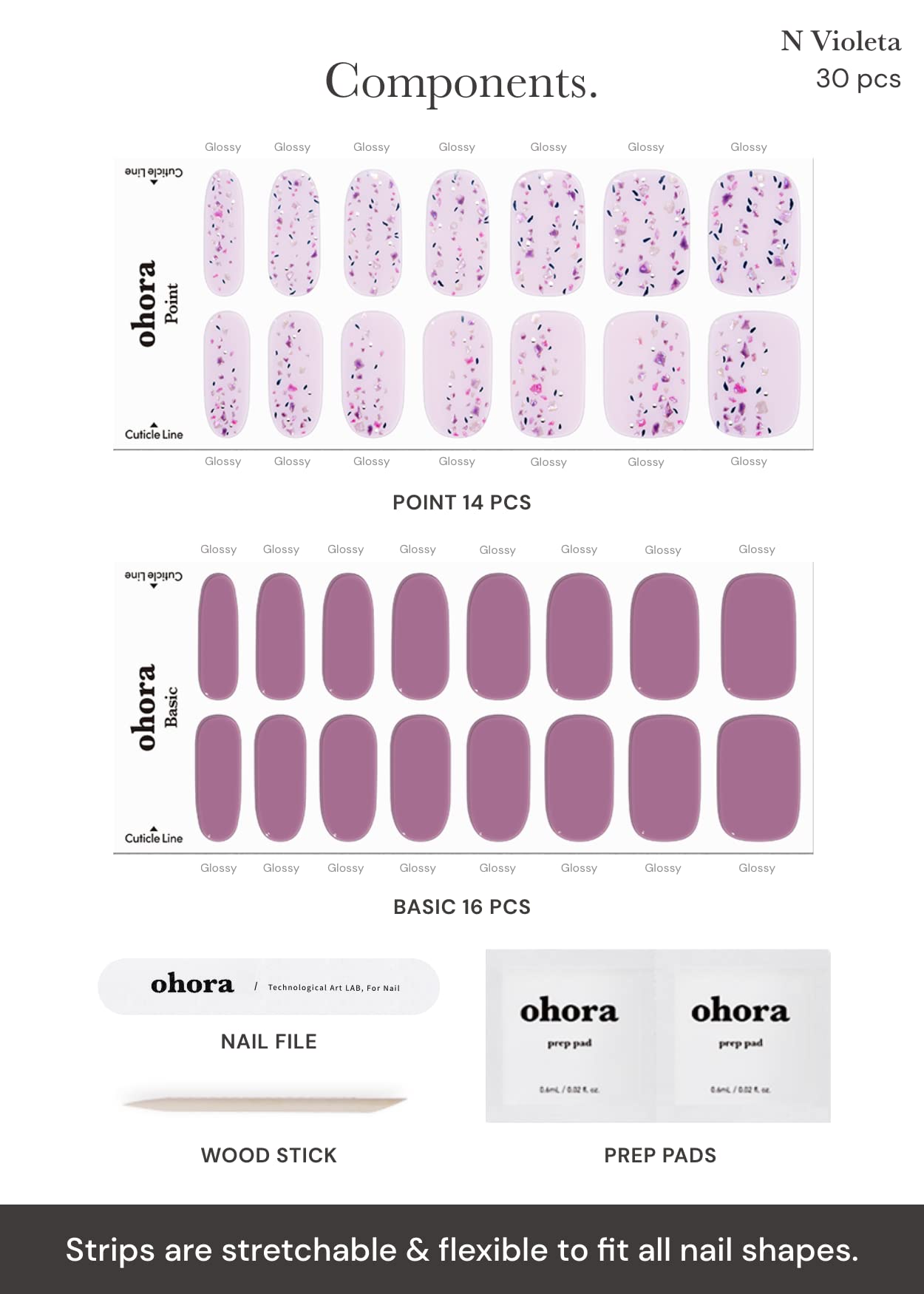 ohora N Violeta prep pads included for smoother application