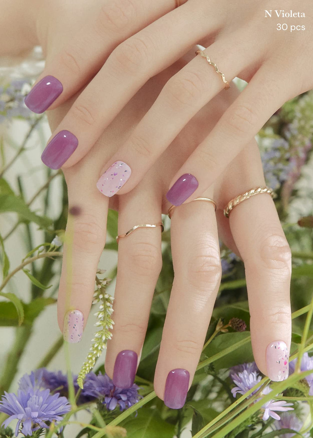 ohora N Violeta solid color bundle shows cohesive purple wraps for clean nails