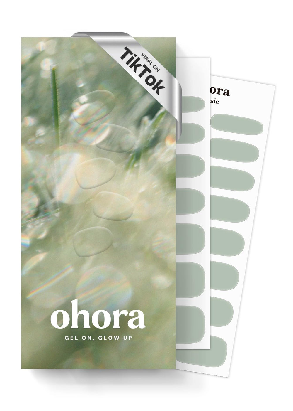 ohora semi cured nail strips ndewy mint box of wraps showing vibrant mint tones for quick DIY nails