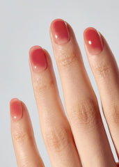 ohora Peach Jelly strips during application for quick, easy at-home nail art