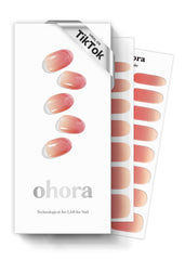 ohora semi cured gel nail strips red ombre close-up for long-lasting salon-quality manicure