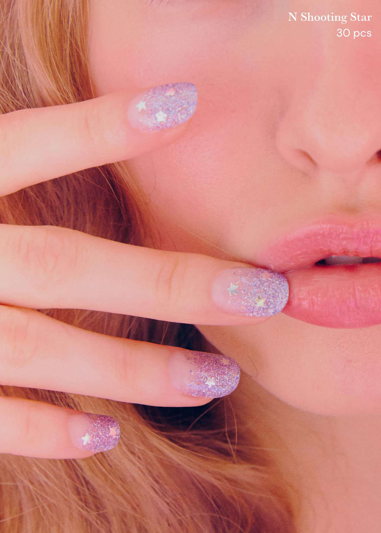 ohora Semi Cured Nail Strips Shooting Star UV/LED compatibility in action