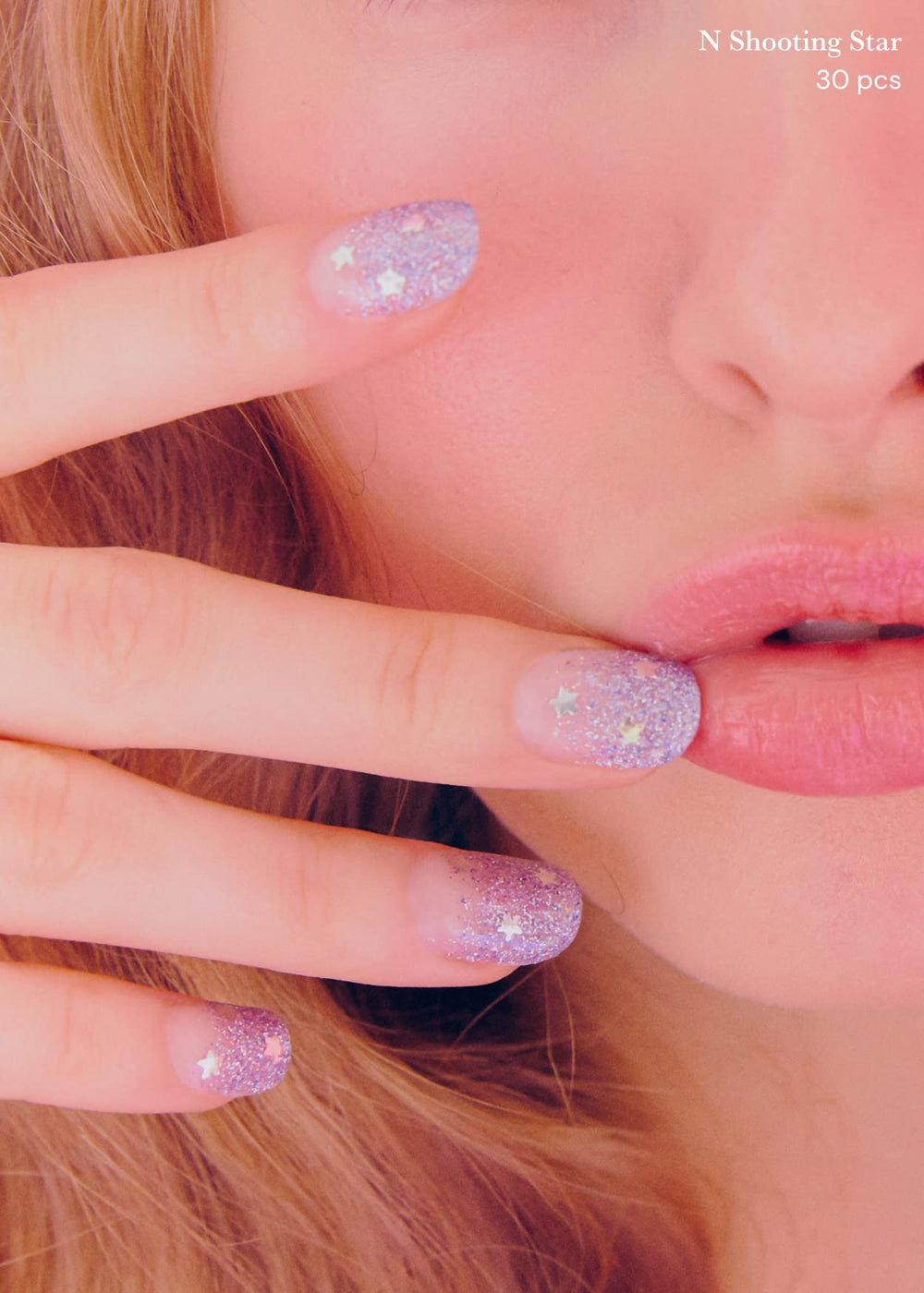 ohora Semi Cured Nail Strips Shooting Star UV/LED compatibility in action