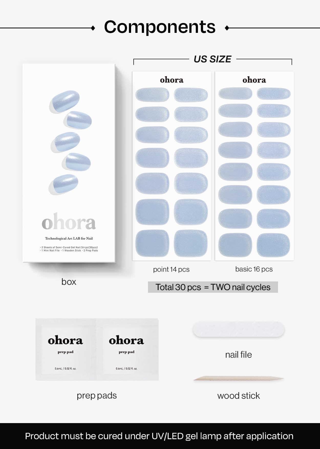 ohora semi cured gel nail strips fit variety of nail sizes and shapes