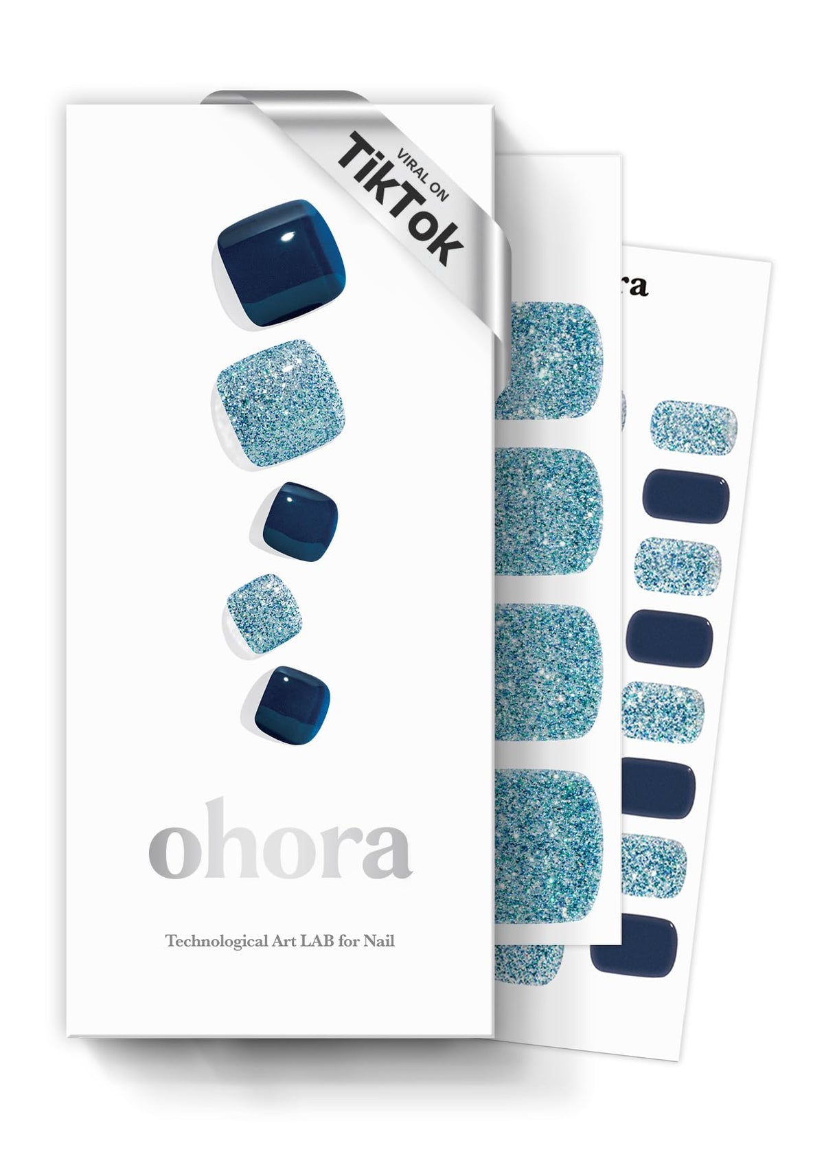 ohora semi cured pedi strips box with 30 wraps for at-home salon-quality toes
