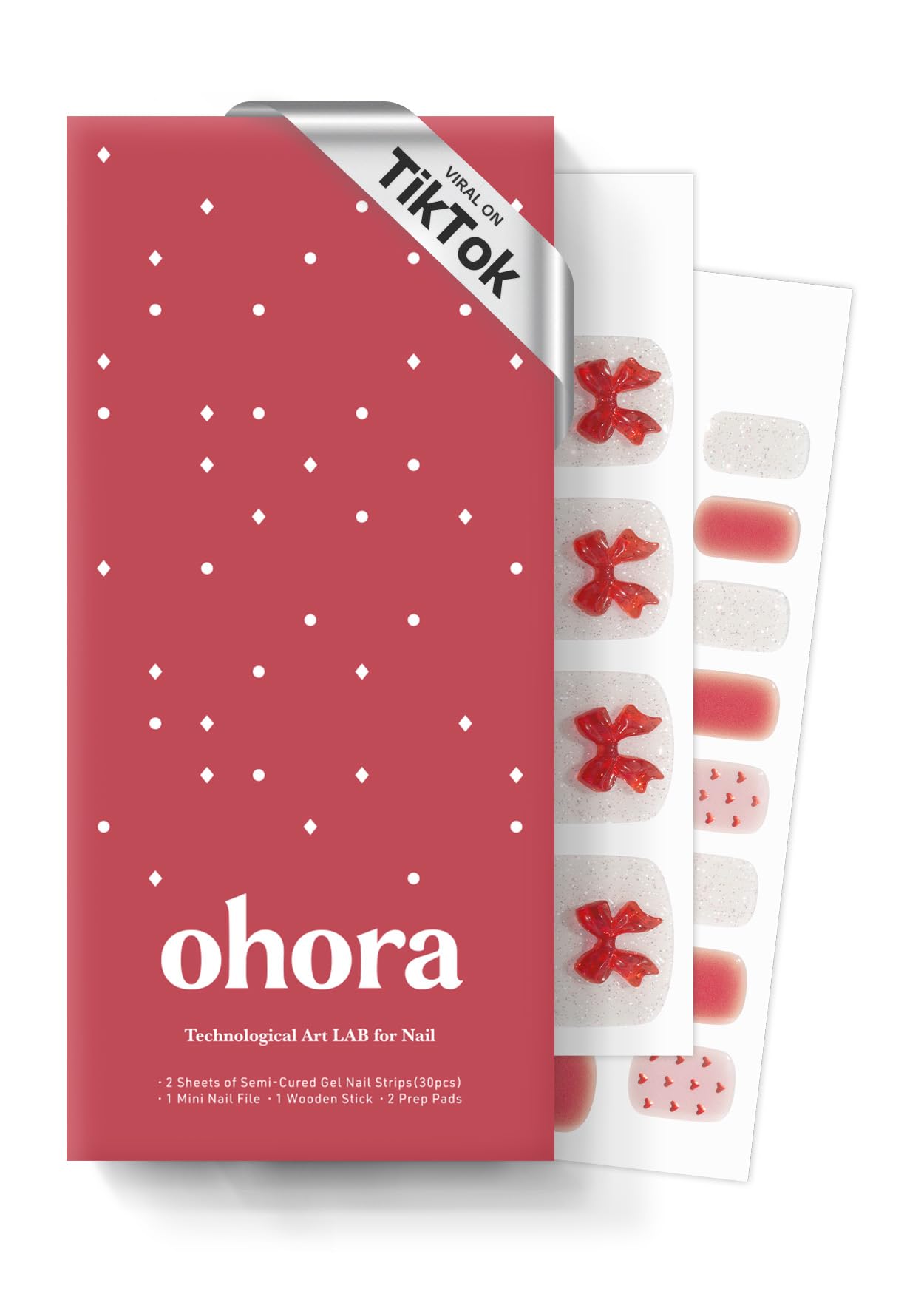 ohora Semi Cured Gel Pedi Strips P Petit Ruban closeup showing salon-quality finish you can trust