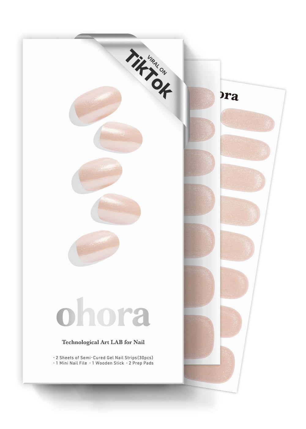 ohora vanilla chrome wrap closeup showing glossy finish for salon-like nails
