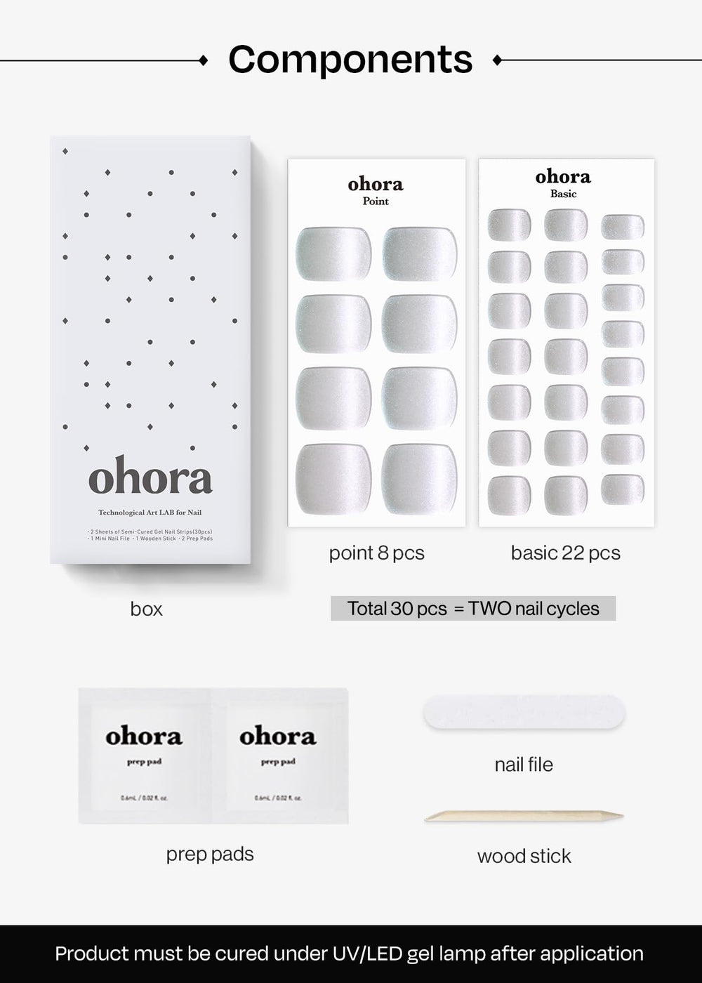 ohora-vegan-gel-nail-wraps-ingredients-label highlights cruelty-free formulation