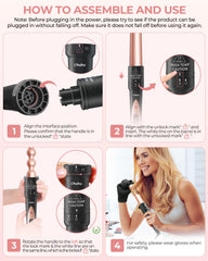 Ohuhu curling wand barrel 0.37 inch for defined, controlled curls