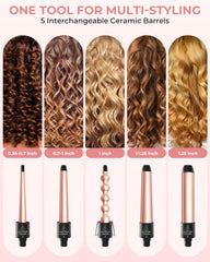 Ohuhu curling wand barrel 0-35-0-70 in for tight curls and beachy waves