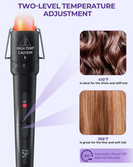 Ohuhu curling wand with two clips and accessories for secure styling