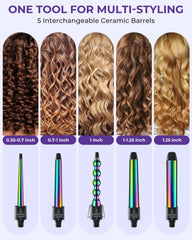 Ohuhu heat protection glove shown with curling wand styling