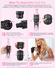 Ohuhu curling wand set 0.7-1 inch barrel closeup with flexible styling options