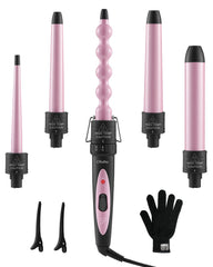 Ohuhu curling wand set barrels closeup with ceramic coating for smooth curls