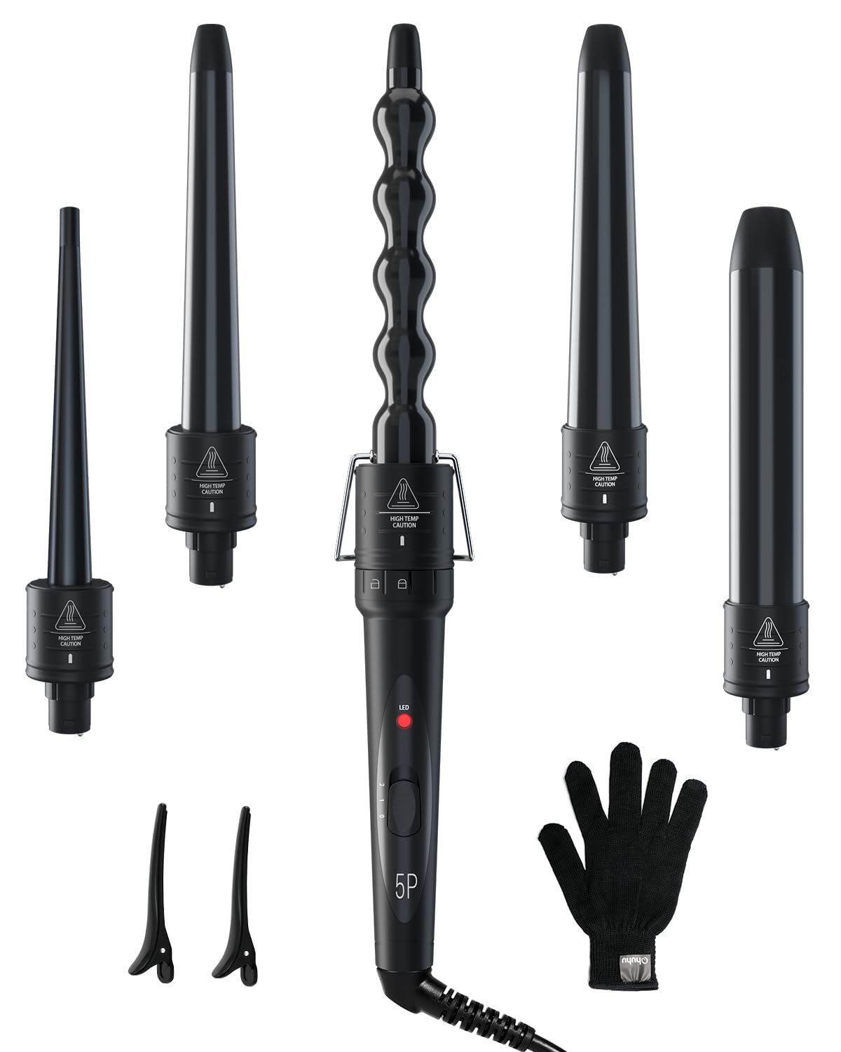 Ohuhu curling wand set barrels collection enables versatile styling.