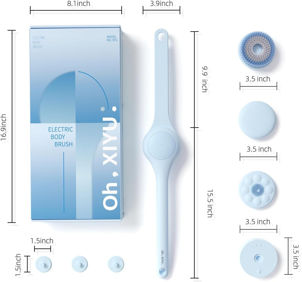 OhXiYu electric body brush IPX7 waterproof design for shower use.
