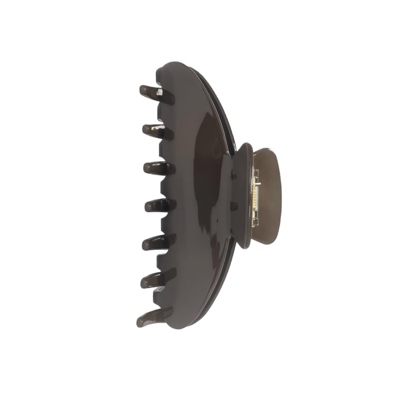 OideGuiing acetate hair clip coffee front view with secure all-day grip for hair types.